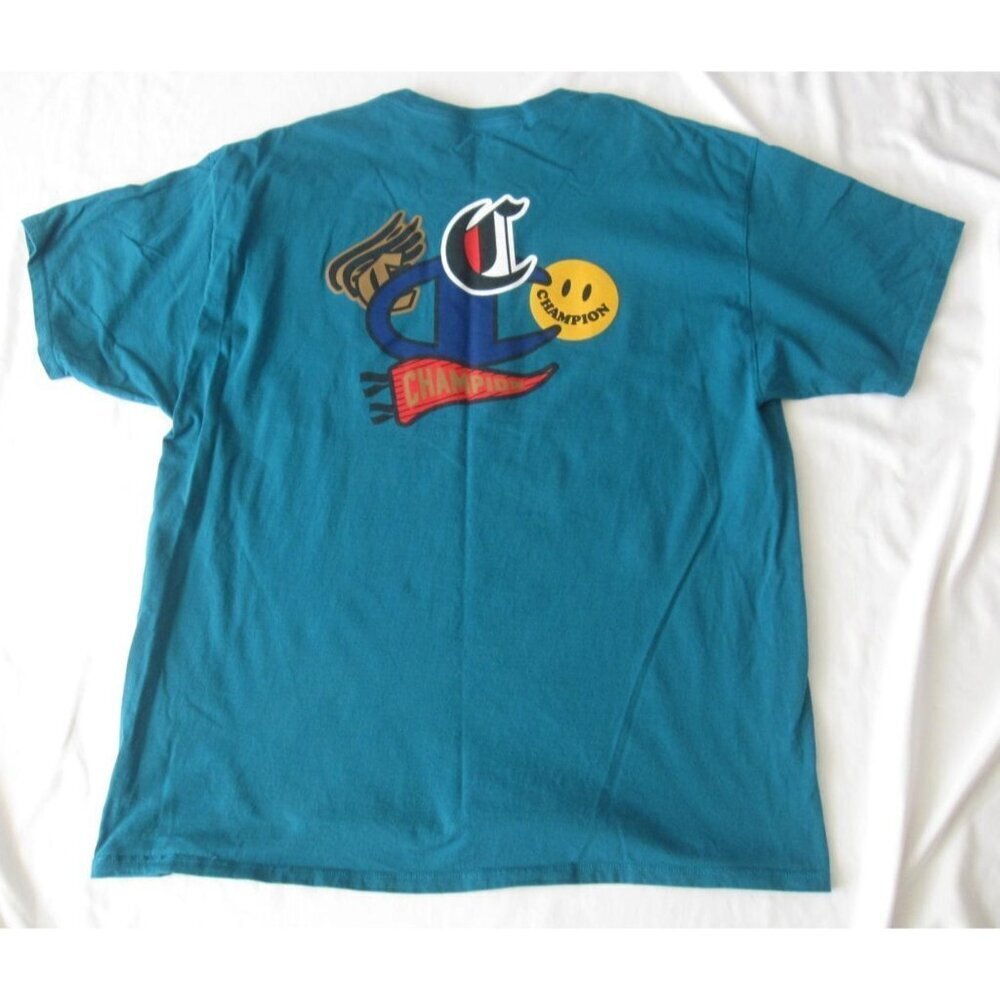 Champion Graphic TShirt Men Happy Face Pendant Streetwear Sz 2XL (MT933)